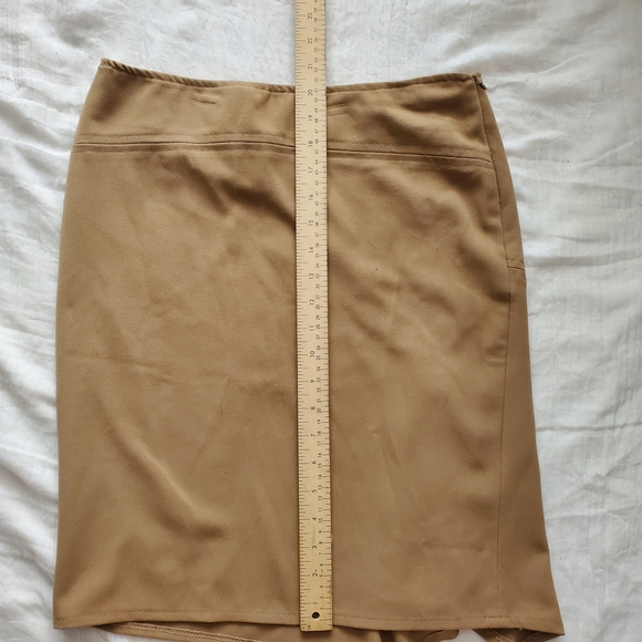 Chic Tan Vintage Pencil Skirt for Women Asymmetric Hem Size 5 - Picture 4 of 7